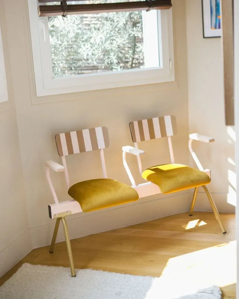 Benches - Anouk 2 to 3 seater waiting retro bench - LES GAMBETTES