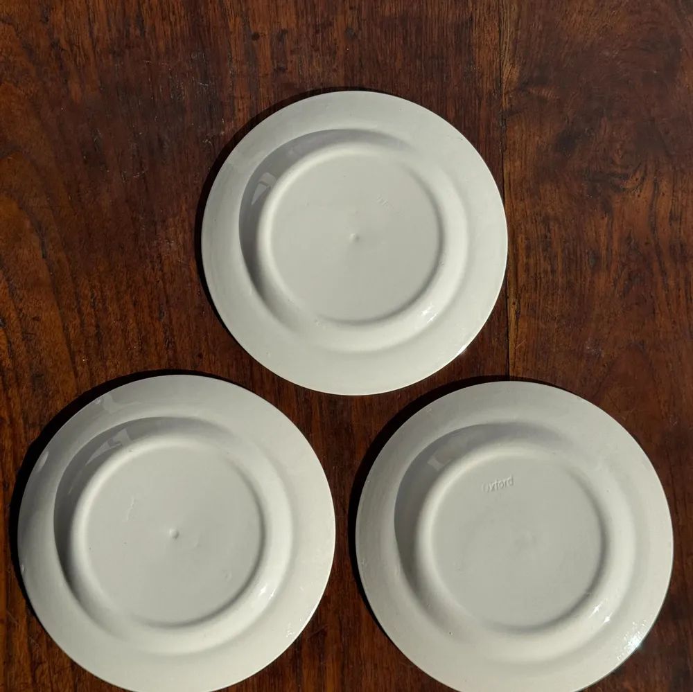 Everyday plates - Set of 3 small dessert plates with blue flower border Pas de Mar - OFFICE OBJETS