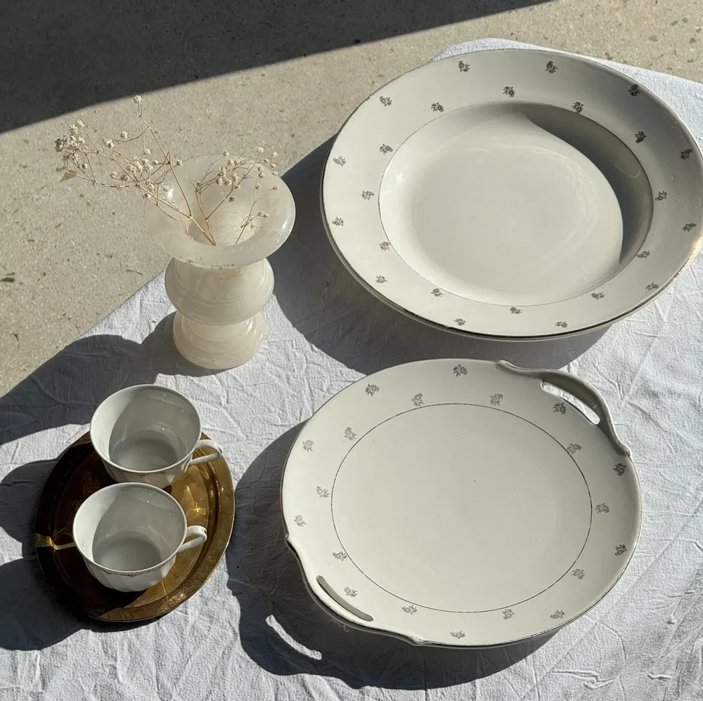 Assiettes de réception - Plat ou plateau à tarte Nico Digoin Sarreguemines anses D29 - OFFICE OBJETS