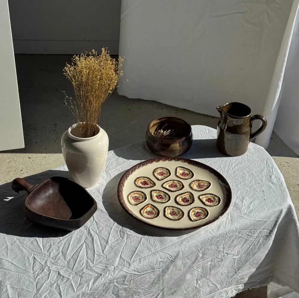 Platter and bowls - Large circular dish with compartments for shellfish crustaceans - OFFICE OBJETS