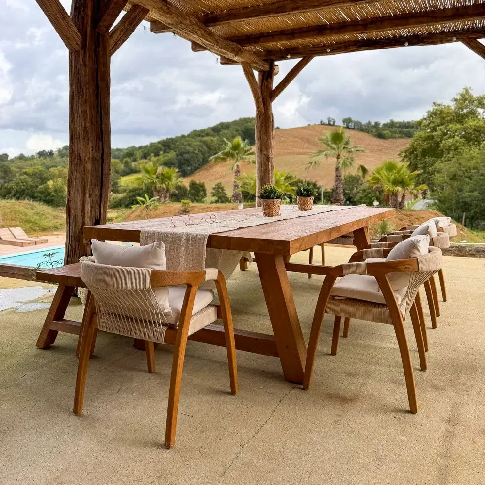 Chairs - Douma teak and rope outdoor armchair - DESIGN TRIP