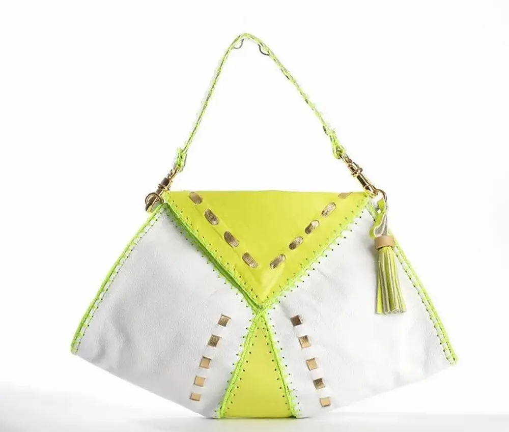Sacs et cabas - DIANA III CLUTCH White & Lemon - NATTANUN DESIGN