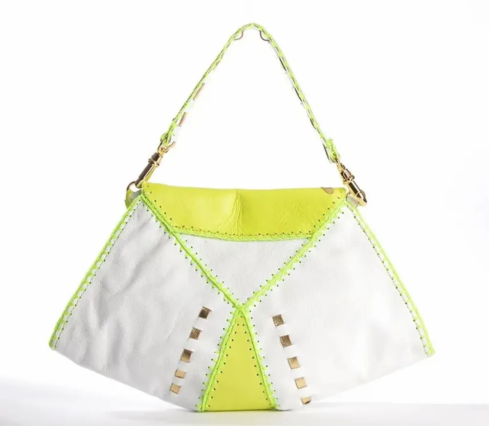 Sacs et cabas - DIANA III CLUTCH White & Lemon - NATTANUN DESIGN
