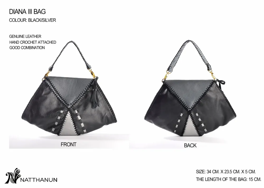Sacs et cabas - DIANA III BAG Black & Silver - NATTANUN DESIGN