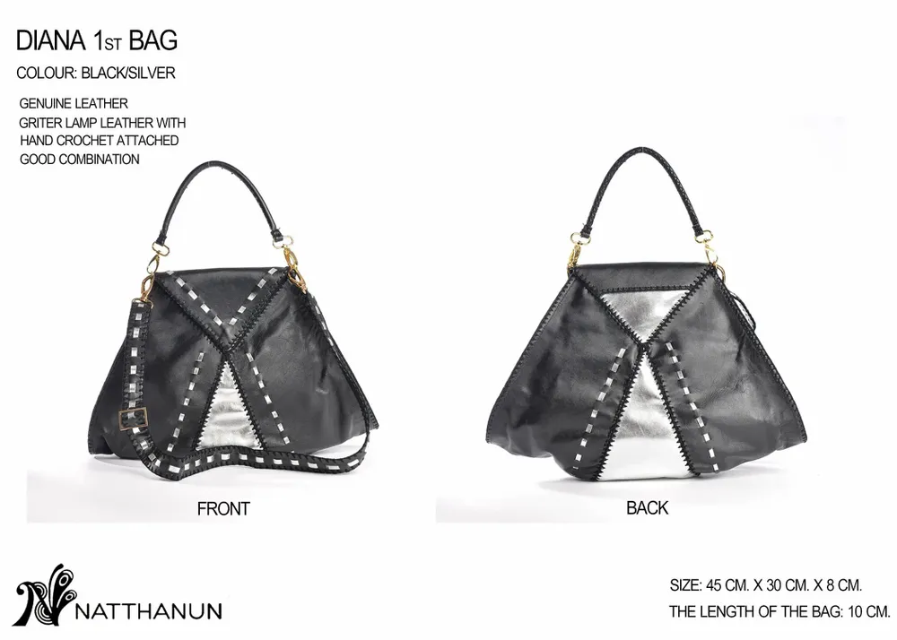 Sacs et cabas - DIANA 1st BAG Black & Silver - NATTANUN DESIGN