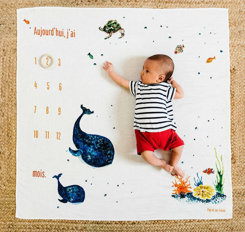 Accessoires enfants - Carré Photo Les Baleines - POP ET SES FRÈRES