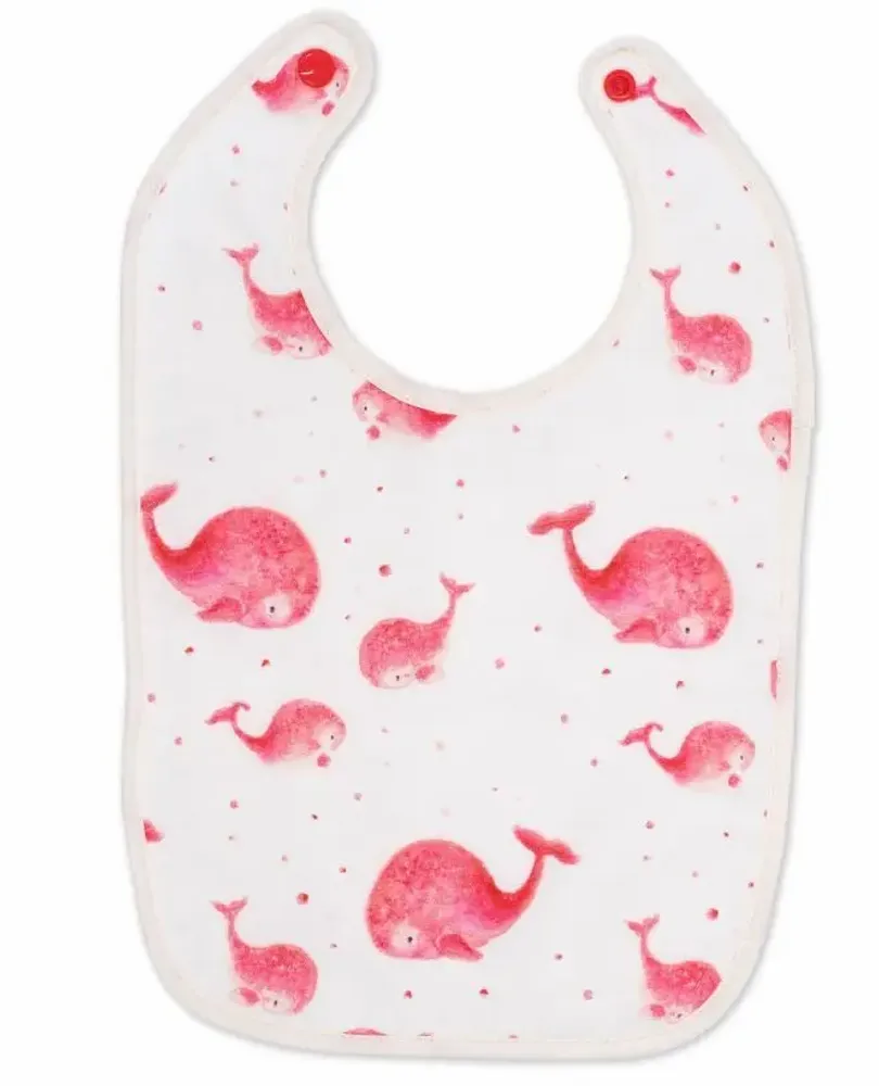 Accessoires enfants - Bavoir - Les Baleines Roses - POP ET SES FRÈRES