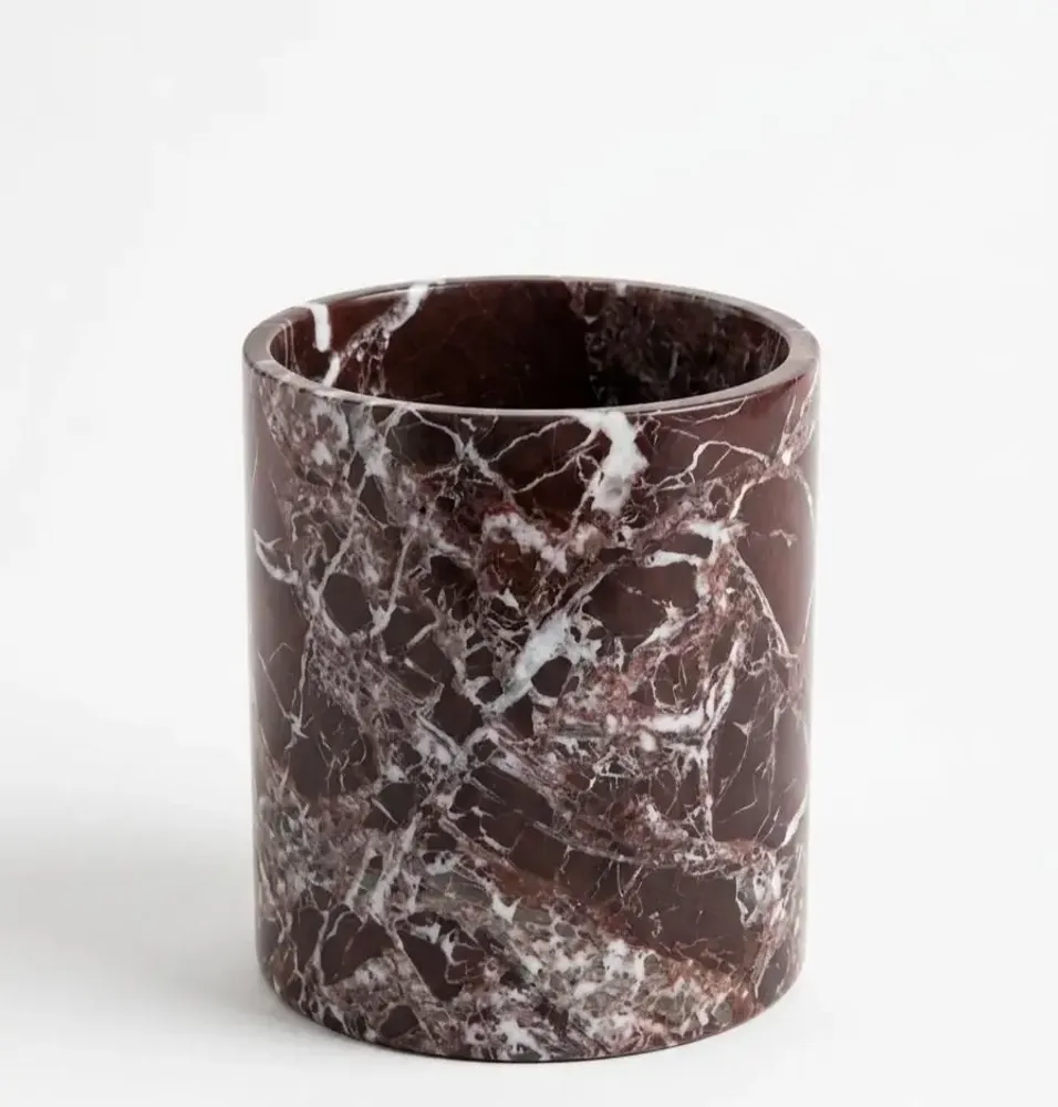 Decorative objects - Ice bucket with marble Rosso Levanto - SAGIT