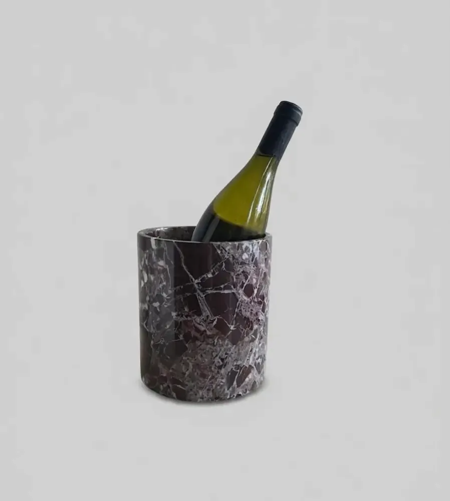 Decorative objects - Ice bucket with marble Rosso Levanto - SAGIT