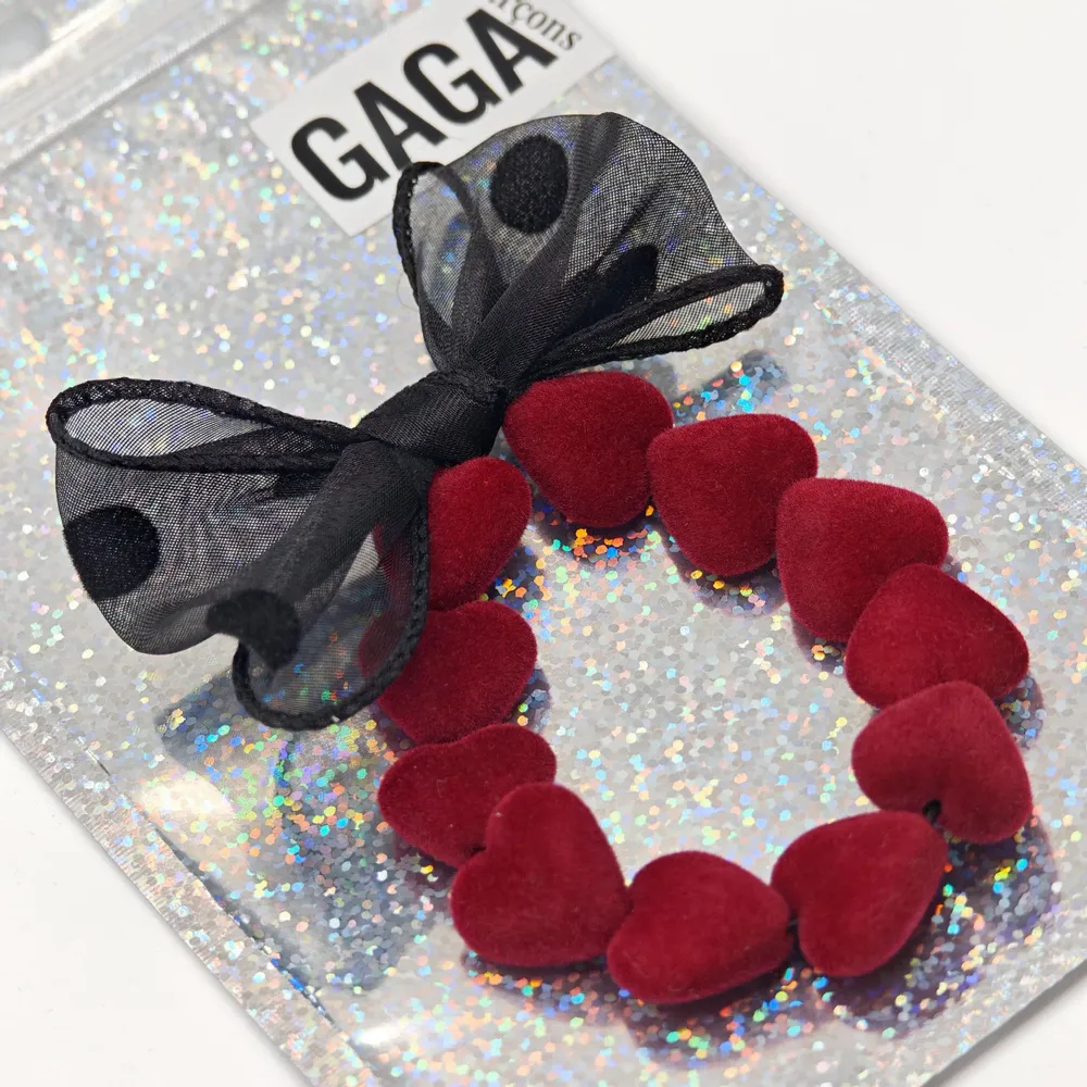 Bracelets - BRACELET GAGA - NOIR & MAXI NOEUD À POIS - GAGARÇONS