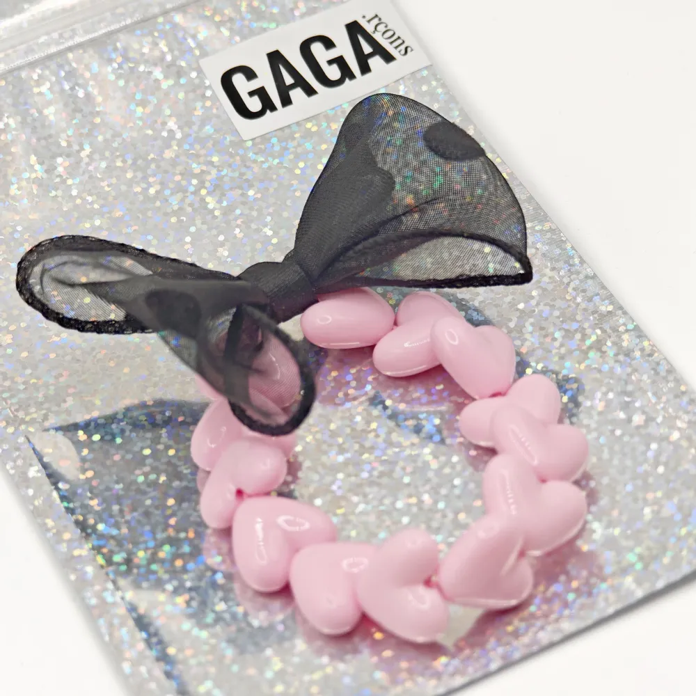 Bracelets - BRACELET GAGA - NOIR & MAXI NOEUD À POIS - GAGARÇONS