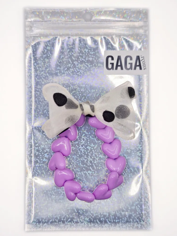 Bracelets - BRACELET GAGA - NOIR & MAXI NOEUD À POIS - GAGARÇONS