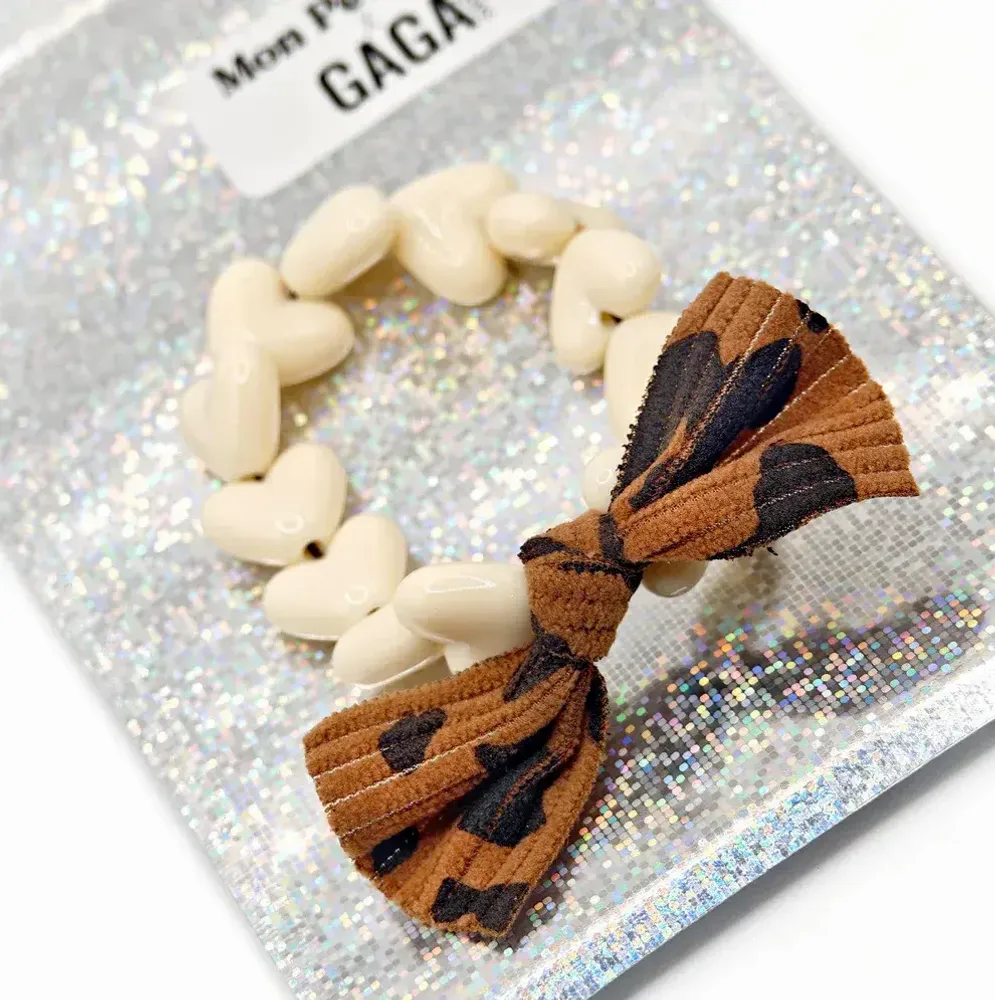 Bracelets - Bracelet GAGA - Only Beige & Maxi Noeud Léopard - GAGARÇONS