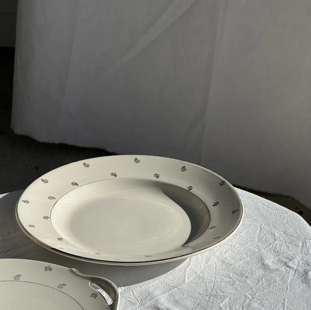 Formal plates - Circular dish model Nico gold Digoin Sarreguemines D30.5 - OFFICE OBJETS