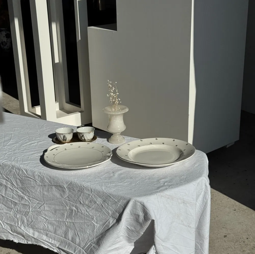 Formal plates - Circular dish model Nico gold Digoin Sarreguemines D30.5 - OFFICE OBJETS
