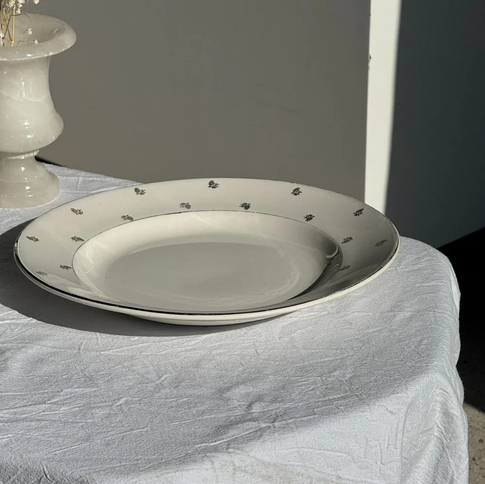 Formal plates - Circular dish model Nico gold Digoin Sarreguemines D30.5 - OFFICE OBJETS
