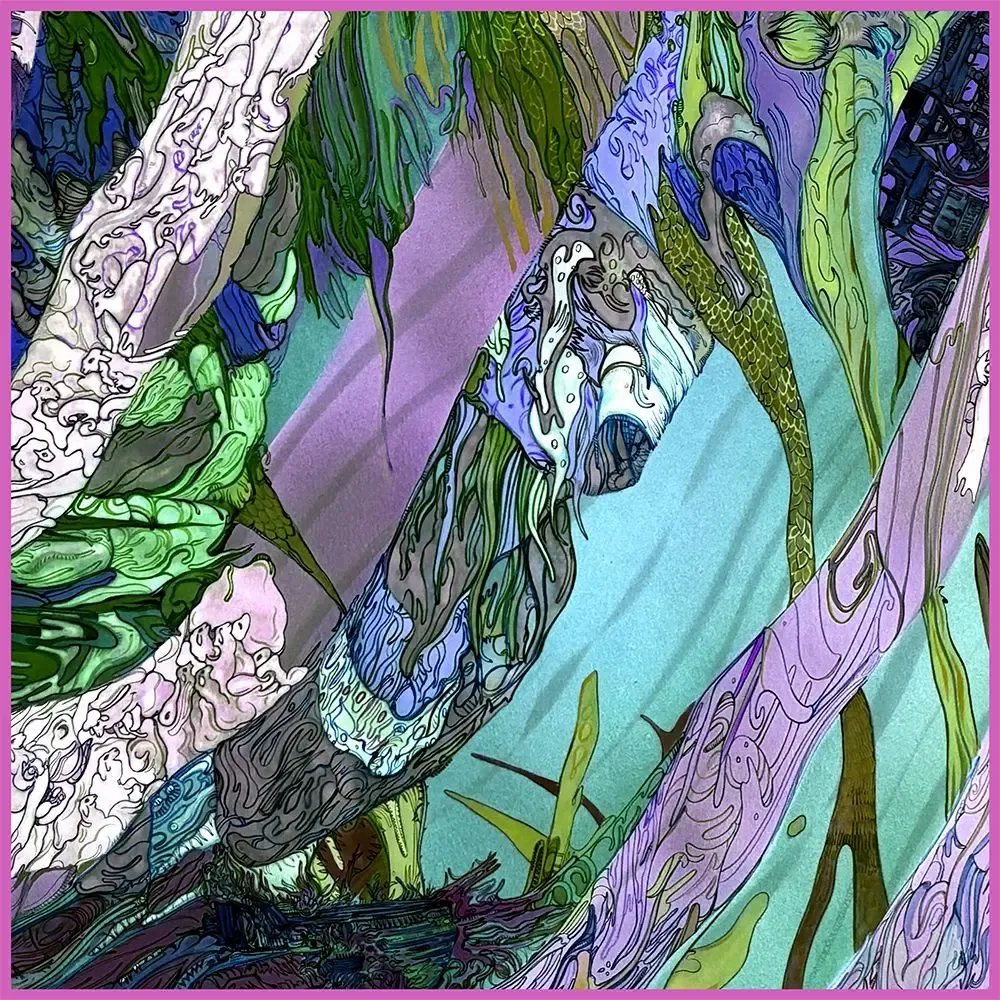 Foulards et écharpes - The Interwined Vine Foulard en soie | 90x90 cm - ELCIELA