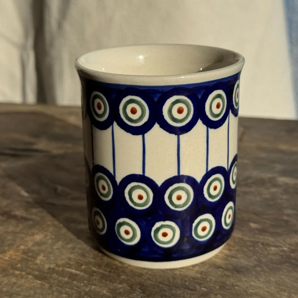 Mugs - Blue glazed stoneware mug from Bolesławiec H9.5 D11 - OFFICE OBJETS