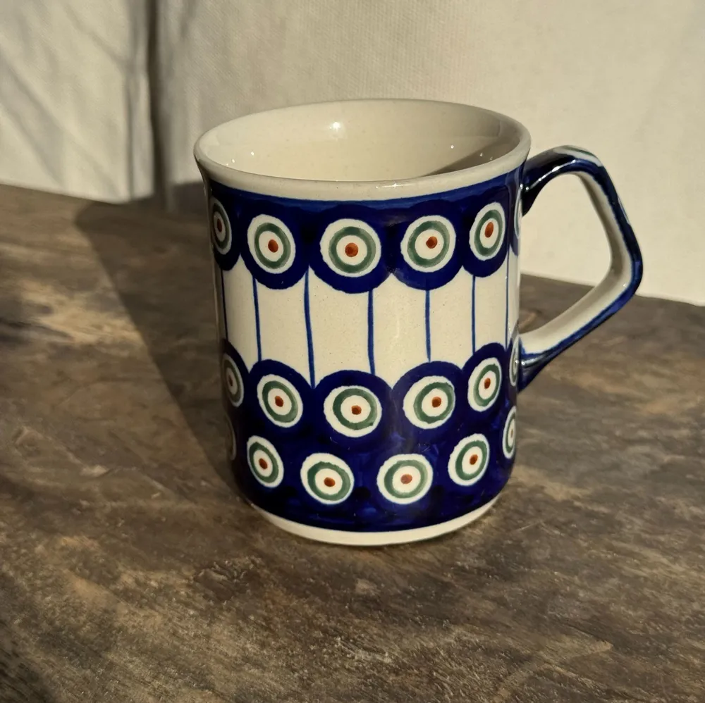 Mugs - Blue glazed stoneware mug from Bolesławiec H9.5 D11 - OFFICE OBJETS