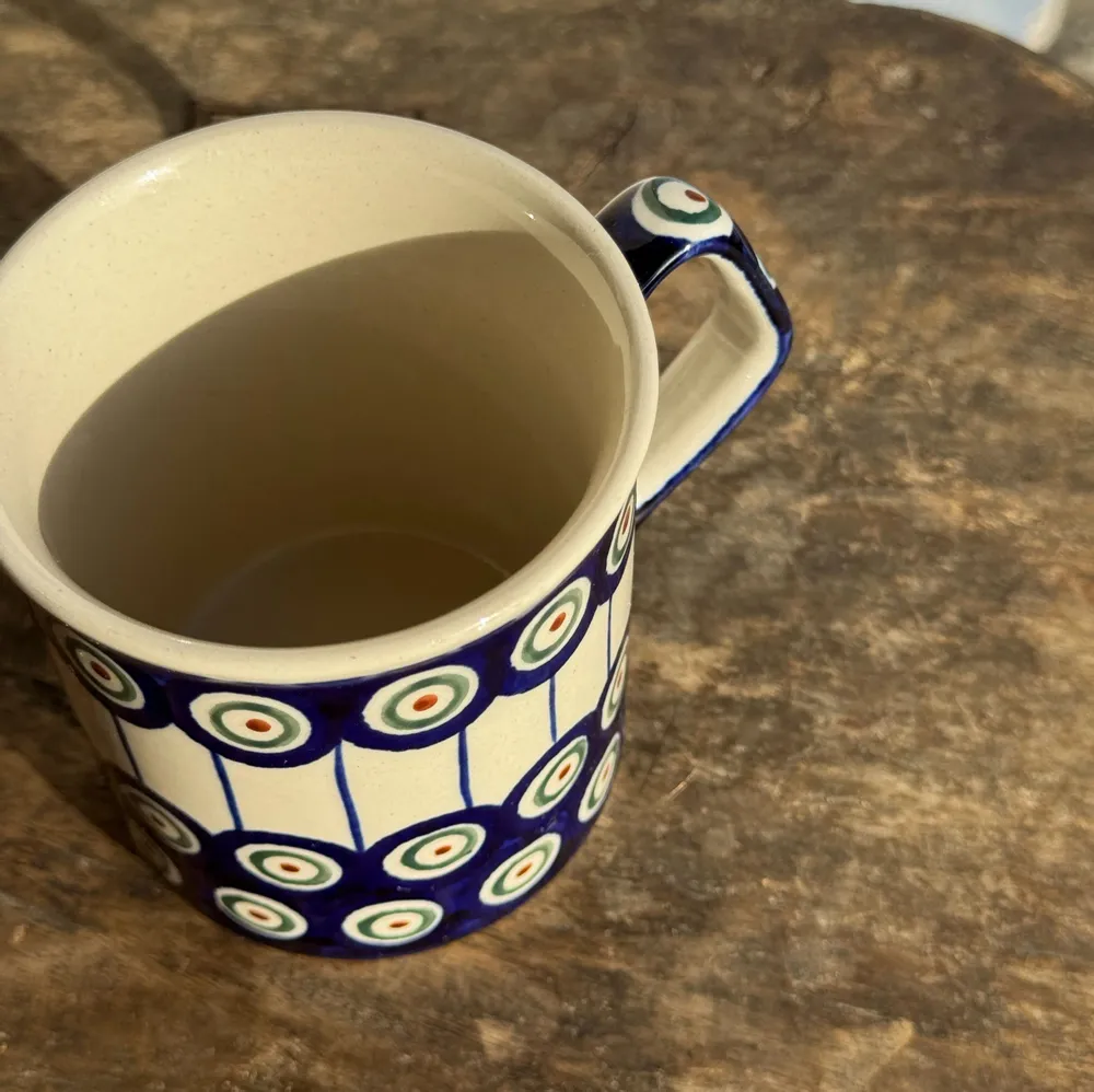 Mugs - Blue glazed stoneware mug from Bolesławiec H9.5 D11 - OFFICE OBJETS