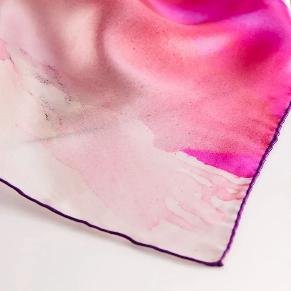 Foulards et écharpes - Pink Ripples Foulard en soie | 90x90 cm - ELCIELA