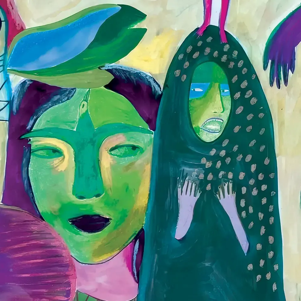 Pièces uniques - The Carnival Art Mural | 100x100 cm - ELCIELA