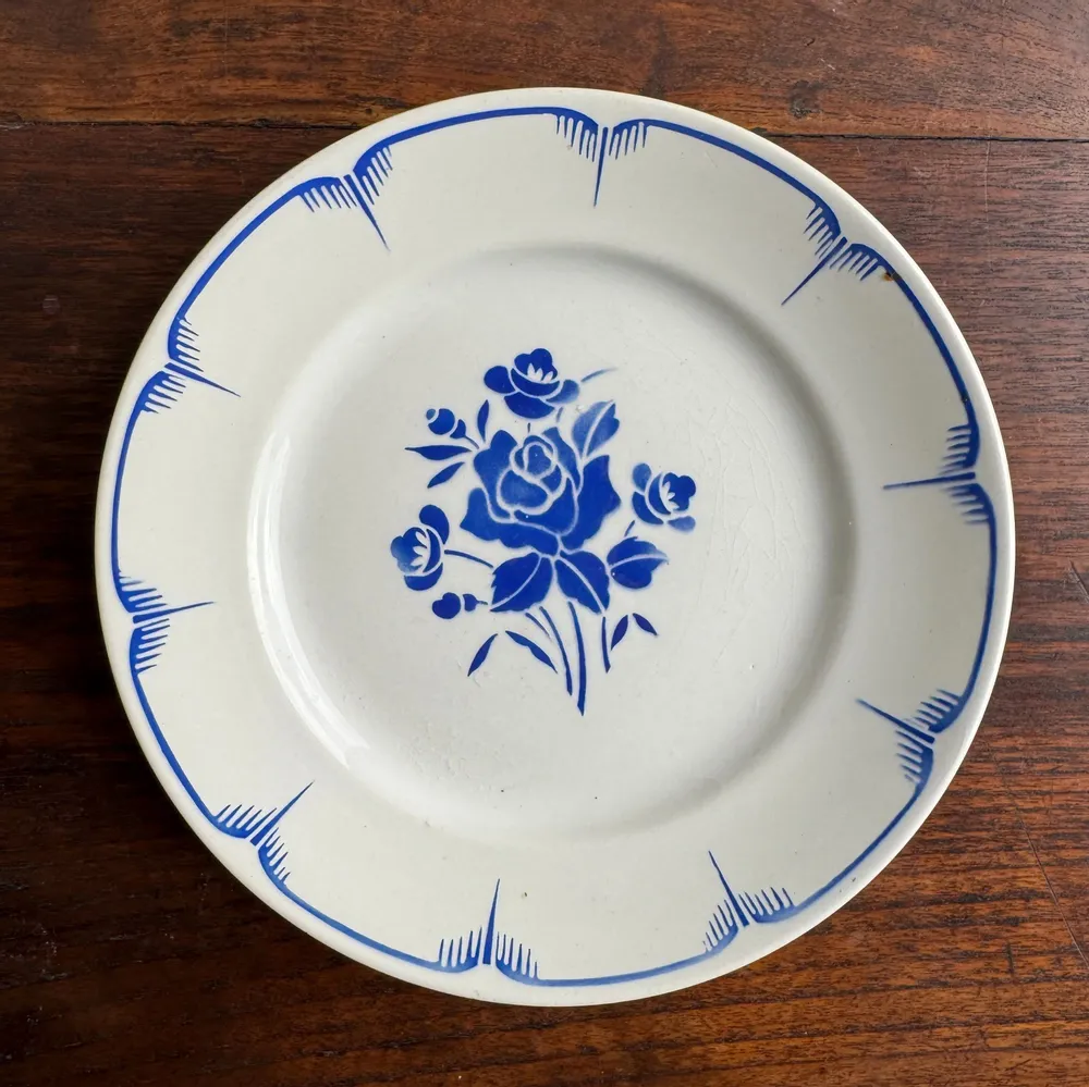 Assiettes au quotidien - Assiette décorative à motif de fleurs bleues D25 - OFFICE OBJETS