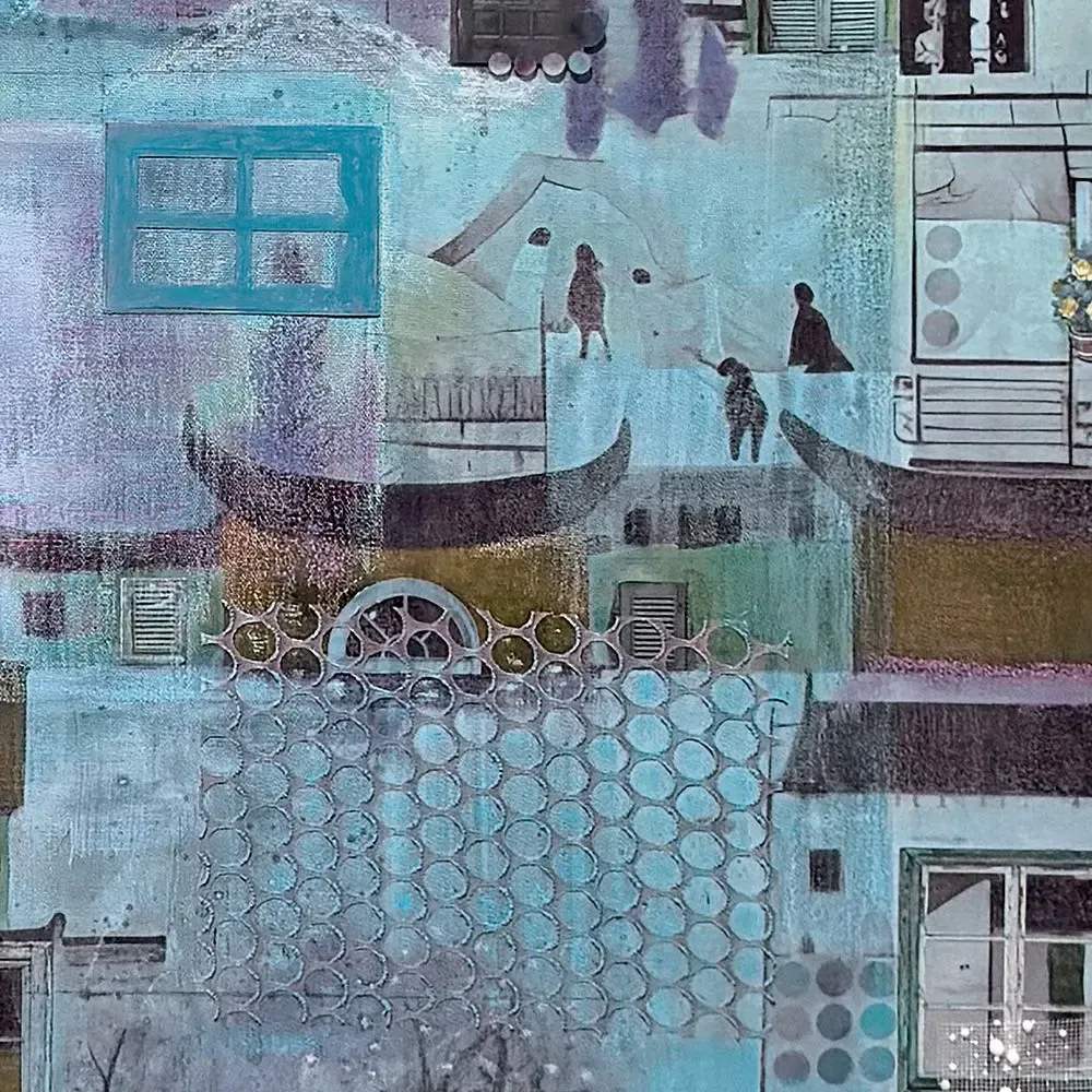 Pièces uniques - The City Art Mural | 100x100 cm - ELCIELA
