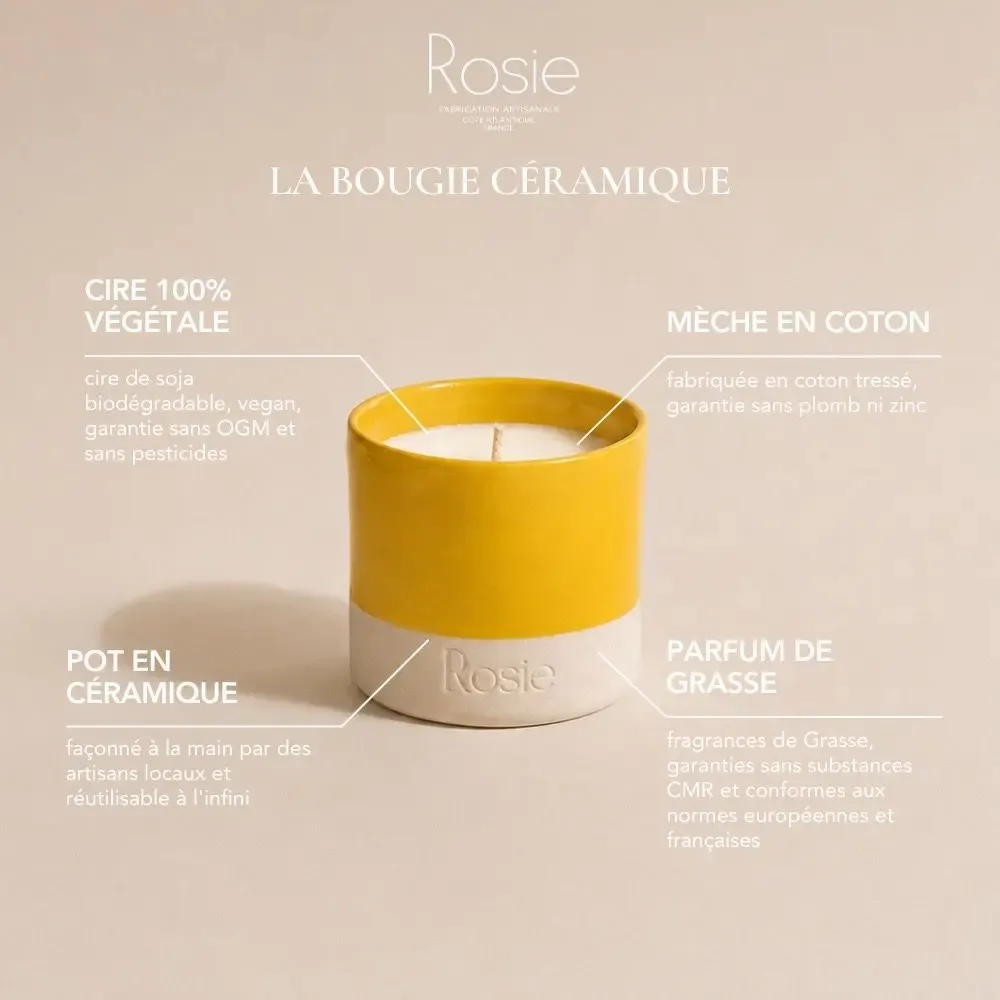 Bougies - Bougie parfumée en céramique - ROSIE COTE ATLANTIQUE FRANCE