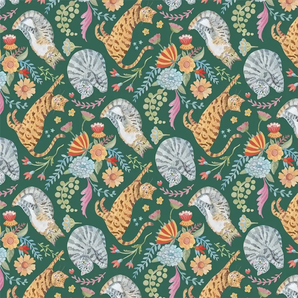 Table linen - Folk Art Cats Tablecloth - ZOOH
