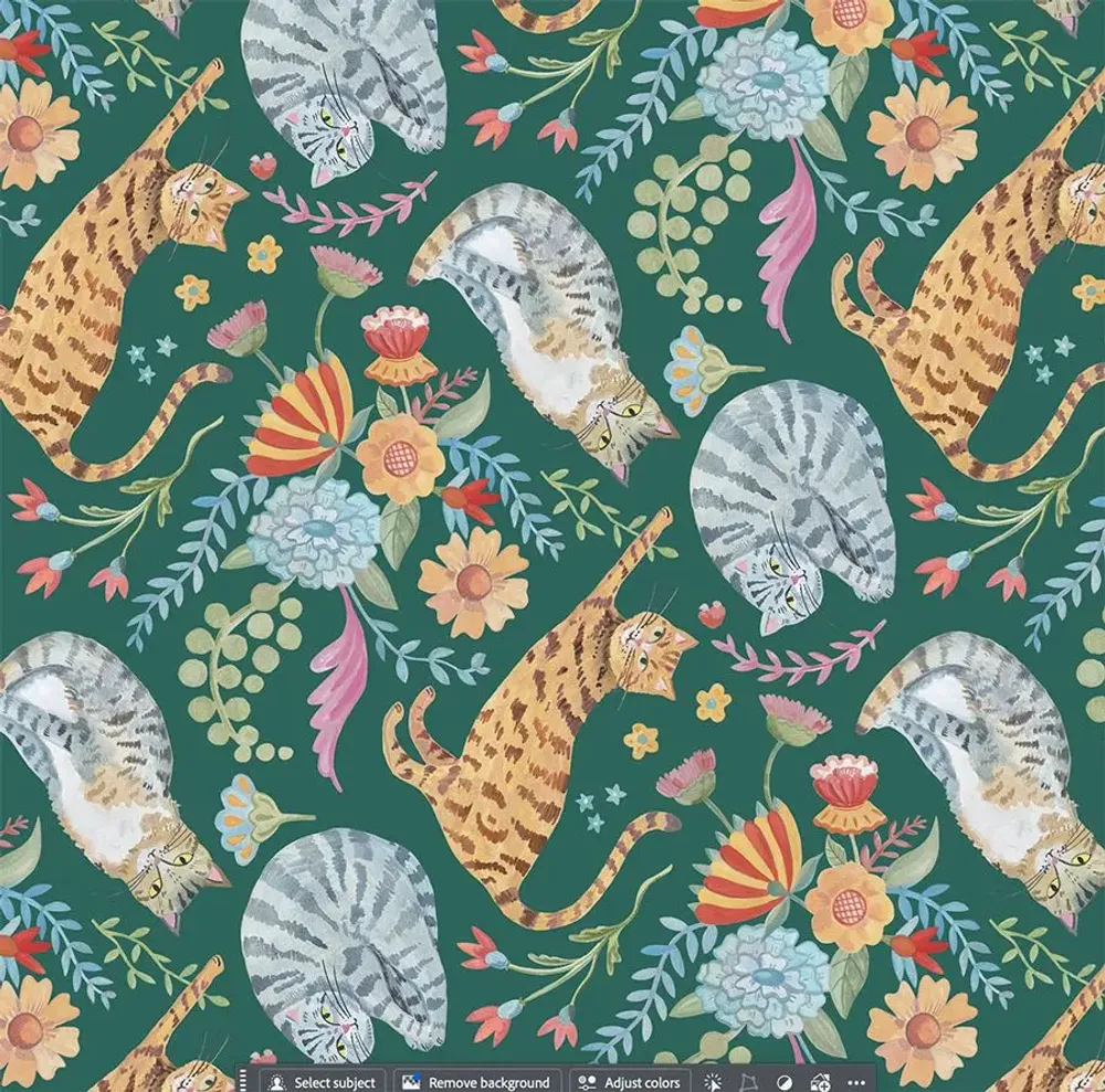 Table linen - Folk Art Cats Napkin - ZOOH