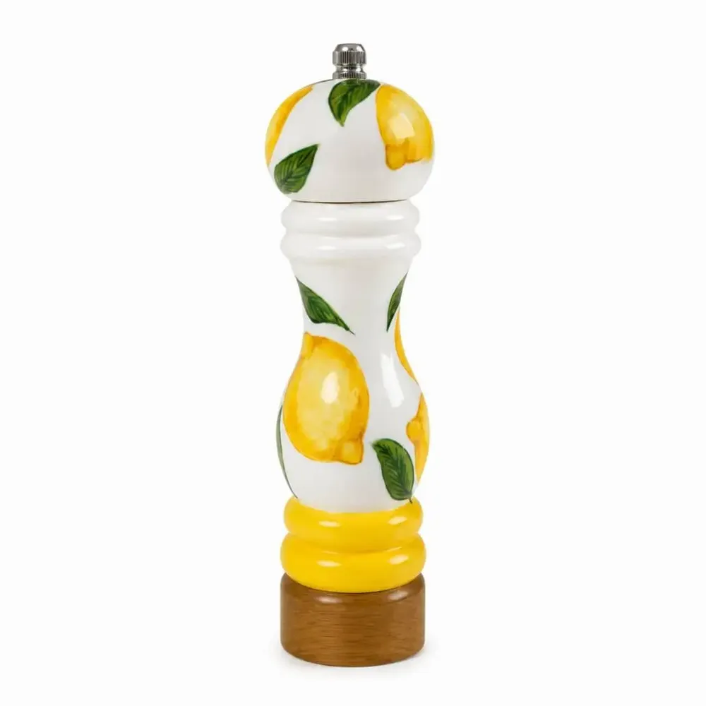 Ménagères - Moulin à poivre en bois peint à la main – Collection Citron - DASTHAA