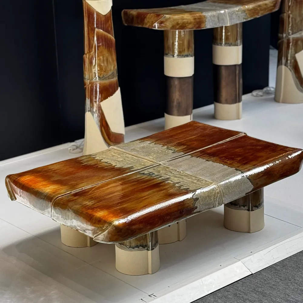 Ceramic - STONEWARE COFFEE TABLE - ROMA COLLECTION - DI VINCENZO POUJOULA