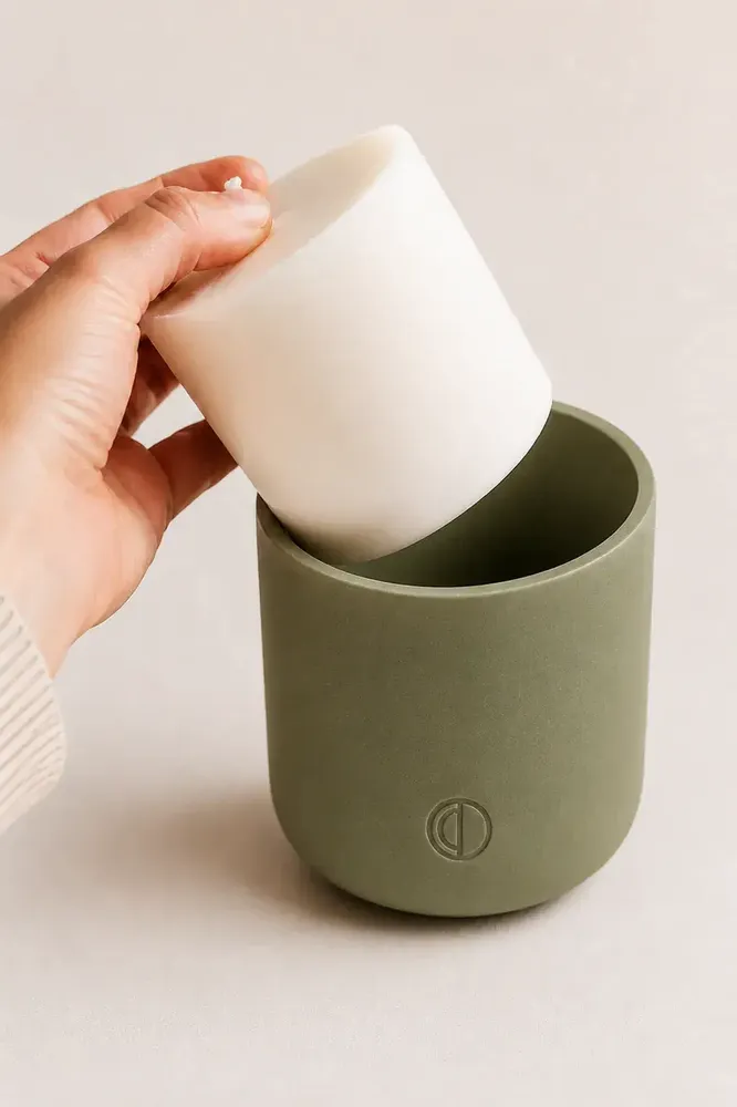 Candles - Bergamot | Green Ceramic Candle - OCTŌ