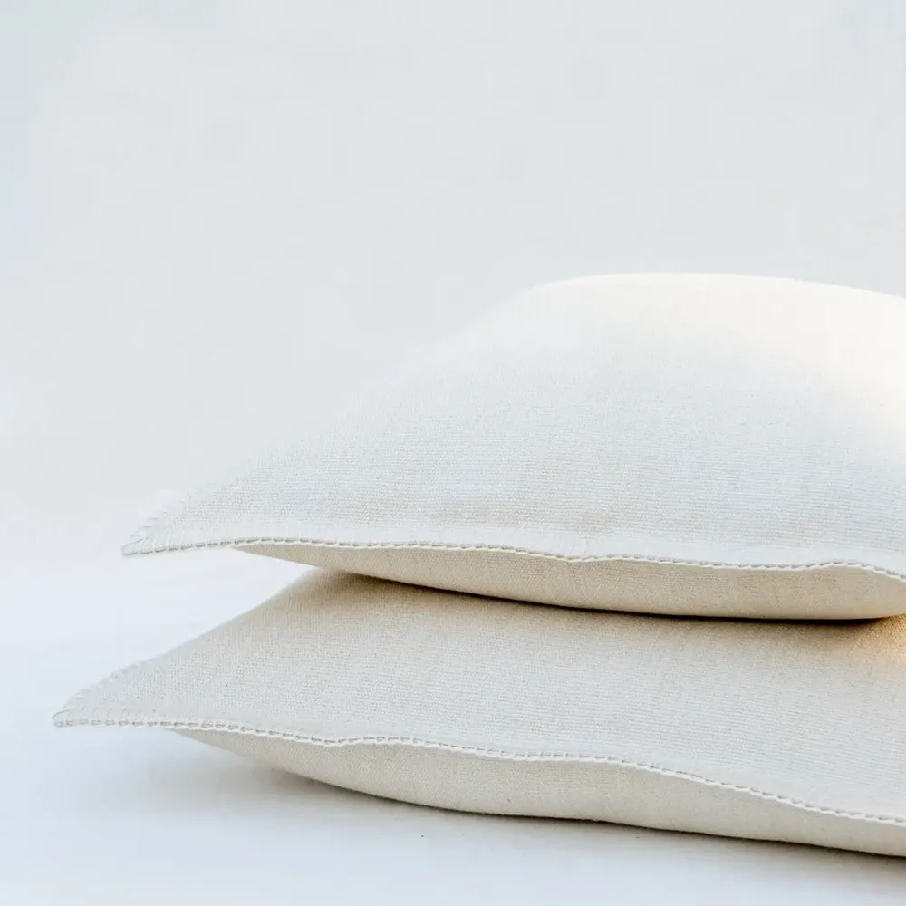 Fabric cushions - NO-MAD Prakrit Cushion Cover in Cotton Jute with Embroidery - NO-MAD