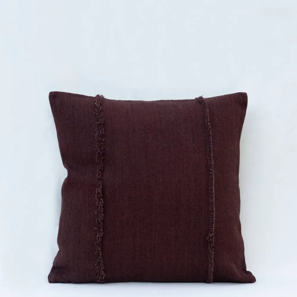 Fabric cushions - NO-MAD Pranit Cushion Cover in Cotton Jute with Minimal Surface Detail - NO-MAD