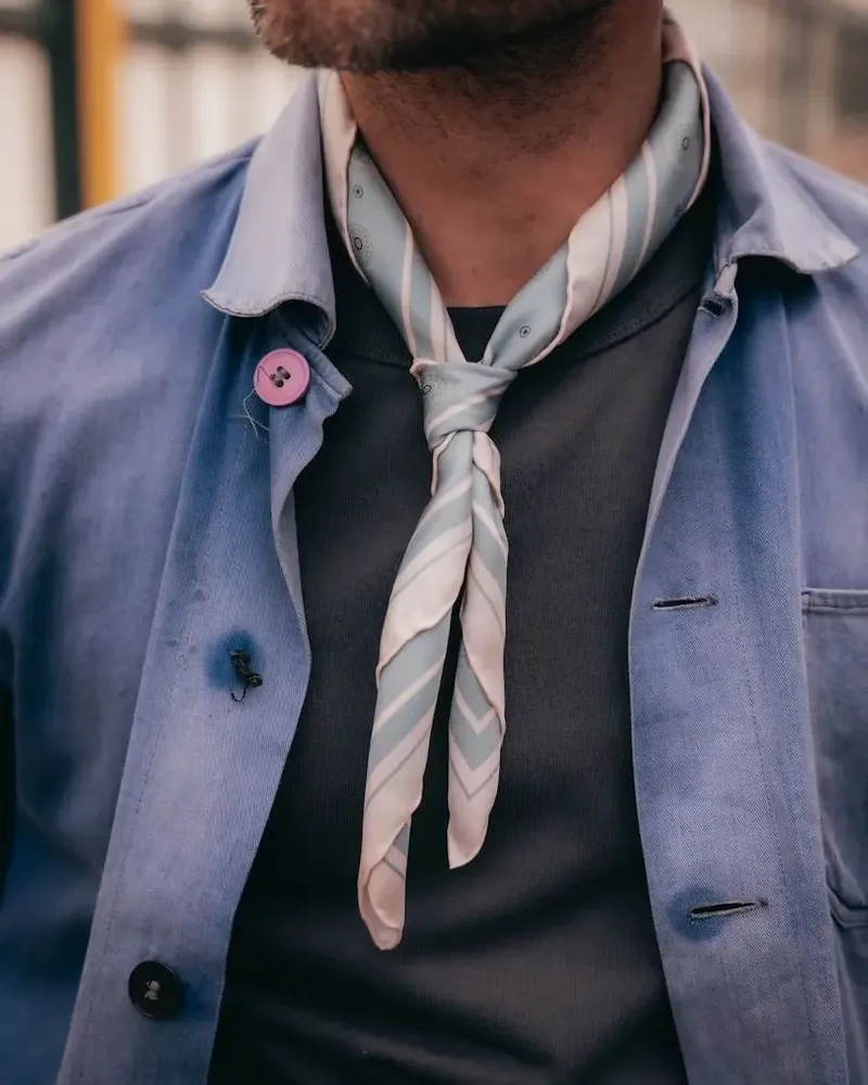 Foulards et écharpes - Silk Neckerchief Islington Mint - SOHO SCARVES