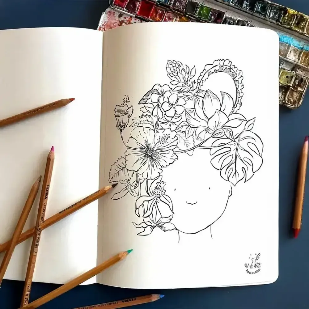 Children's arts and crafts - Colouring book - Chevelures Réunionnaises - POP ET SES FRÈRES
