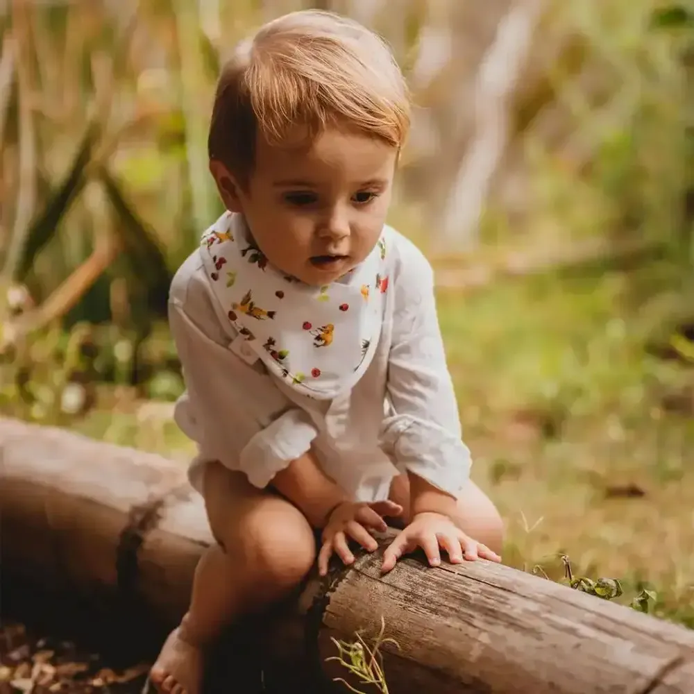 Kids accessories - Bandana Bib - Birds and Guava Trees - POP ET SES FRÈRES