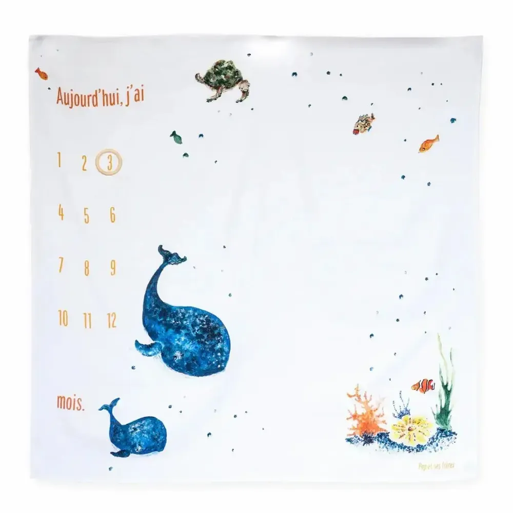 Kids accessories - Muslim photo square - Les Baleines - POP ET SES FRÈRES