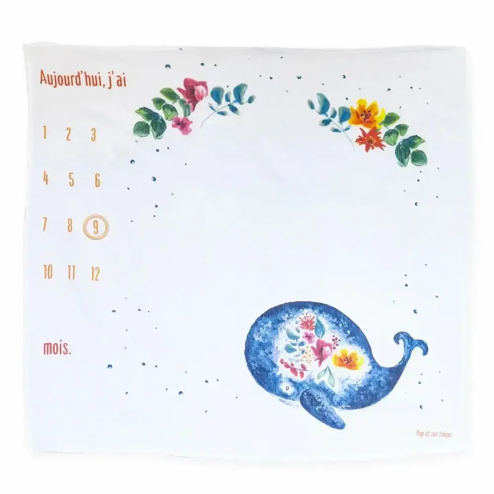 Accessoires enfants - Carré Photo - La Baleine et les Fleurs - POP ET SES FRÈRES
