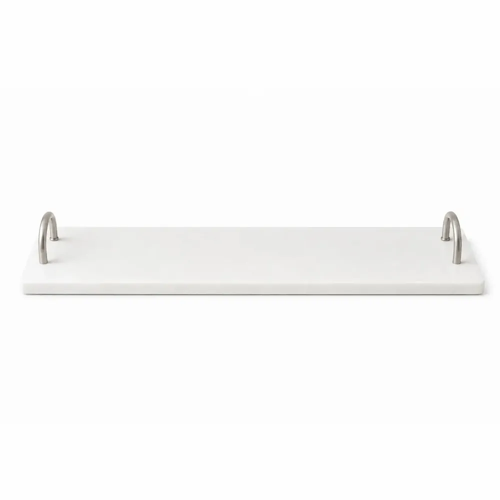 Platter and bowls - Slim Marble Serving Board with Metal Handles - KALU CREATIONS