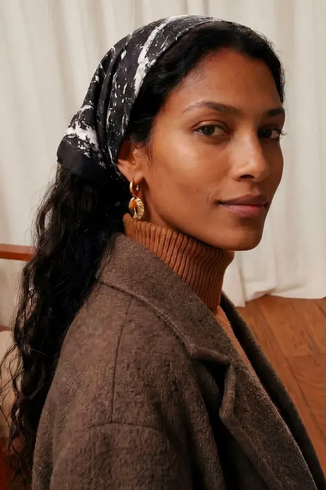 Scarves - Silk Scarf 70 - OBSIDIENNE NOIRE - ANTAN CREATIONS