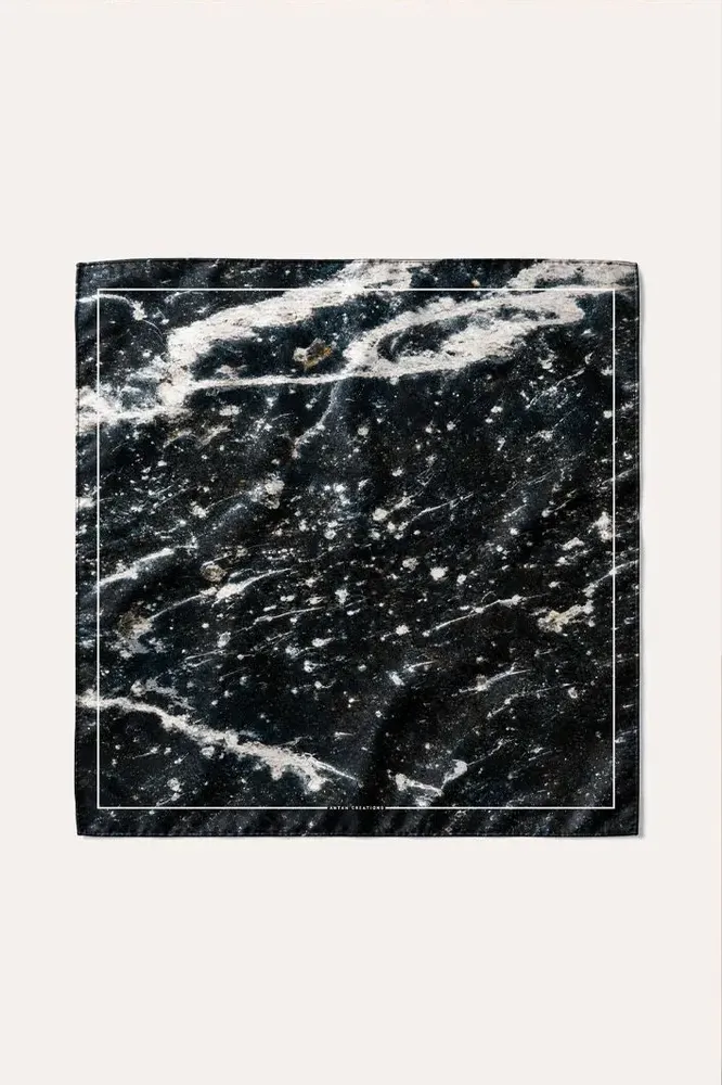 Scarves - Silk Scarf 70 - OBSIDIENNE NOIRE - ANTAN CREATIONS