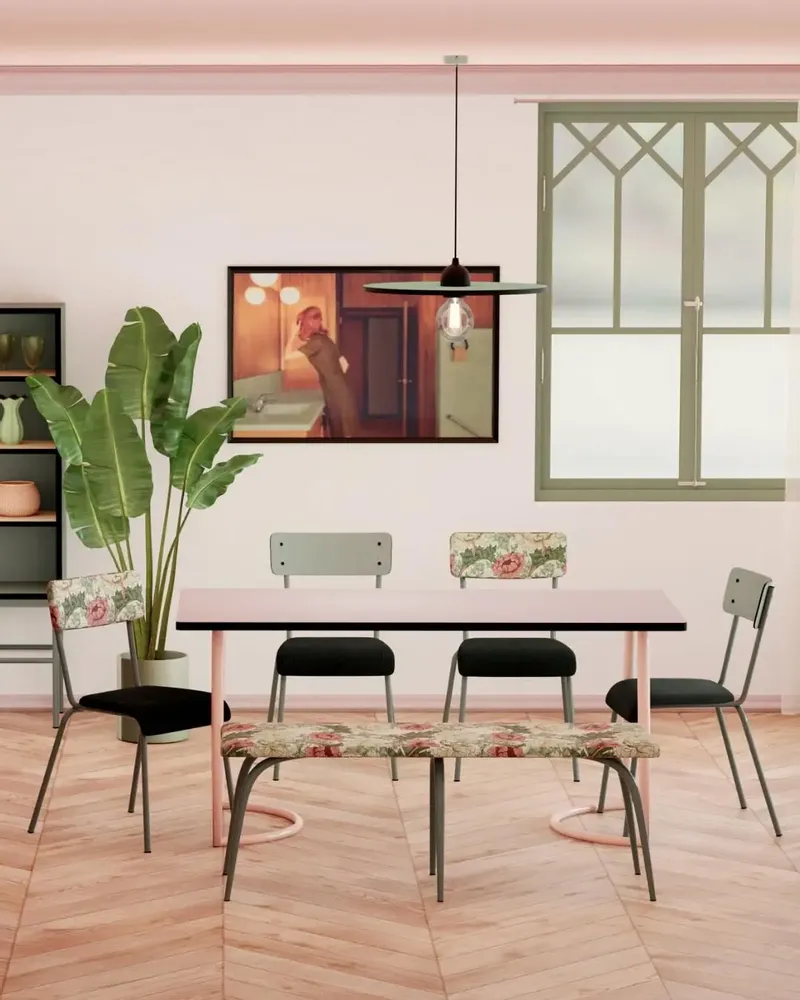 Bancs - Banc rétro Annie stratifié et acier - 130x37cm - LES GAMBETTES