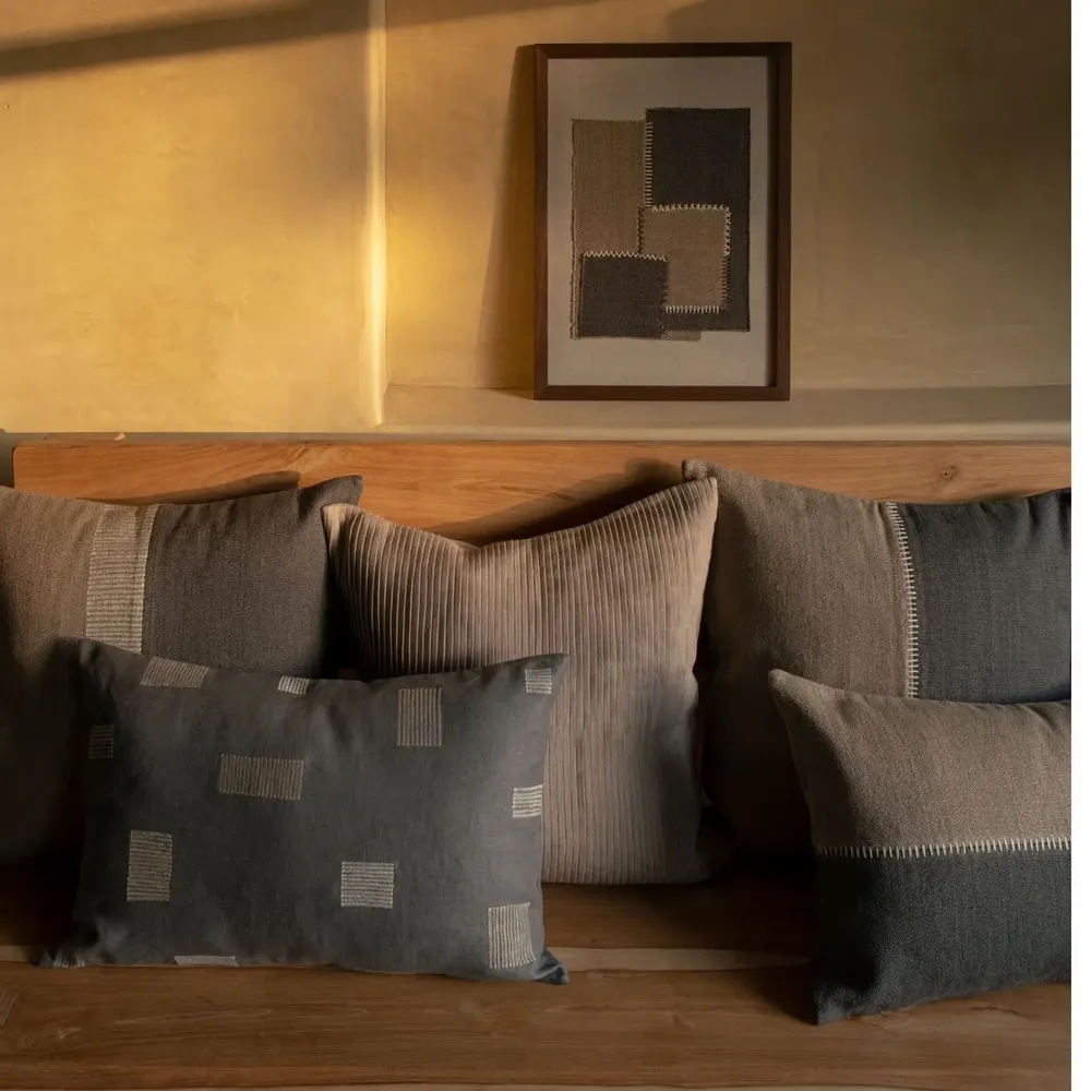 Coussins - NO-MAD Embroidered Cushion Covers in Cotton Jute - NO-MAD