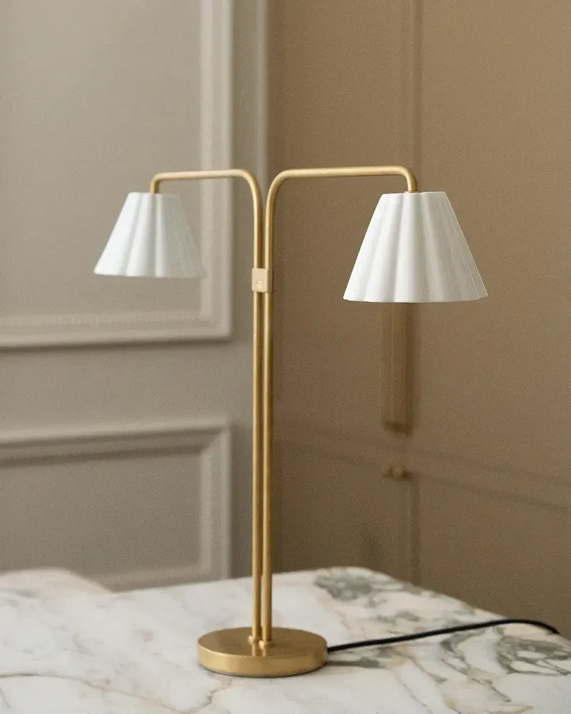 Table lamps - Cotswold Dual Table Lamp Fine Porcelain - Antique Brass - CORSTON ARCHITECTURAL DETAIL