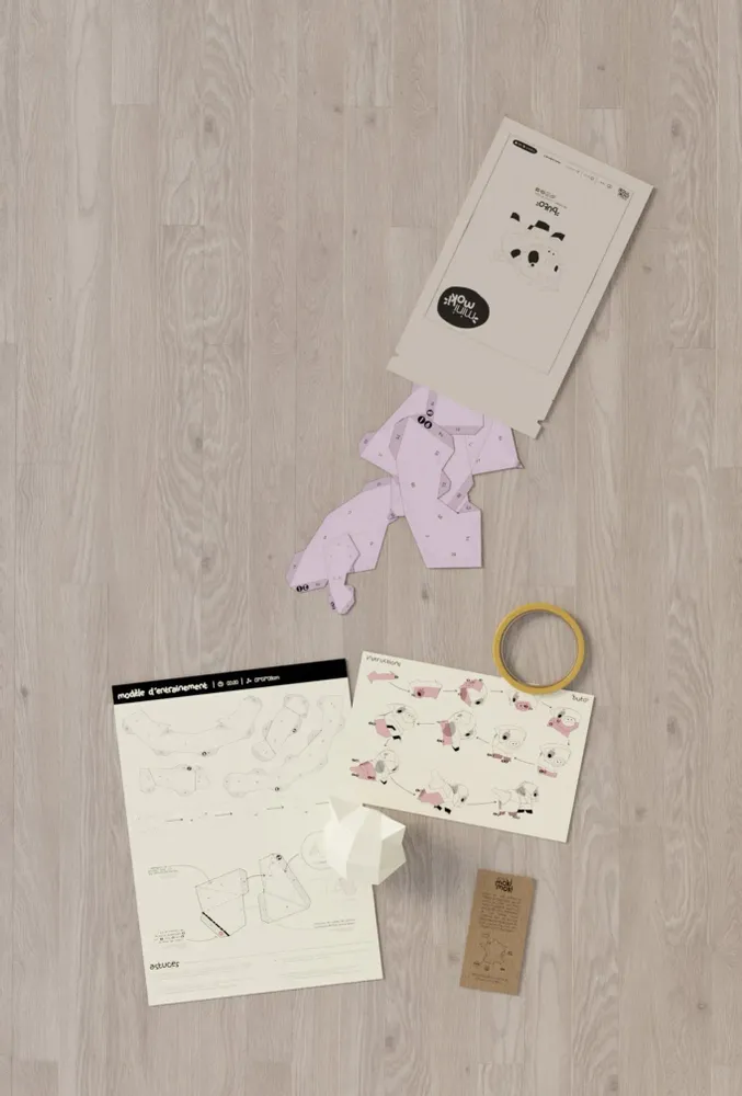 Children's decorative items - Papercraft 3D DIY Kits - Mini Paper Pig - MOKI MOKI
