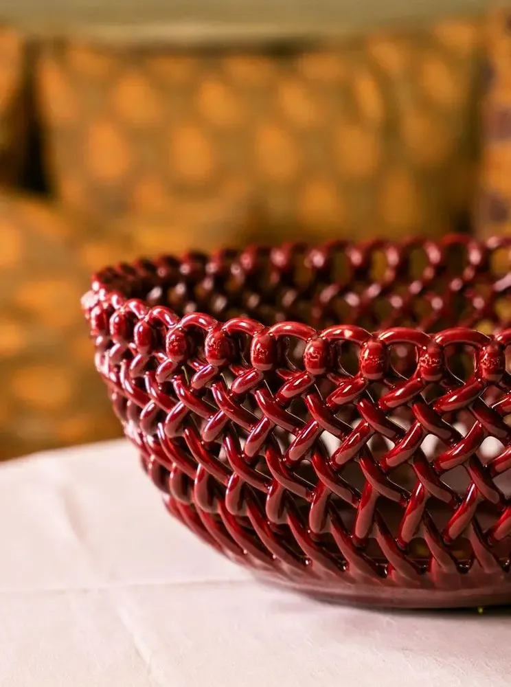 Céramique - Corbeille tressée géante Rosae sans pied - MAISON PICHON