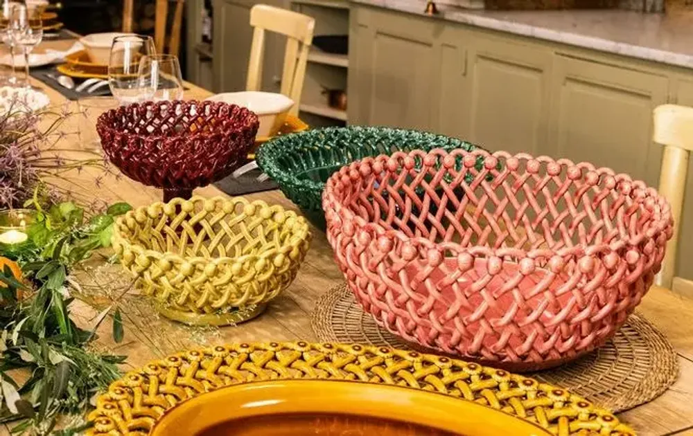 Céramique - Corbeille tressée géante Rosae sans pied - MAISON PICHON